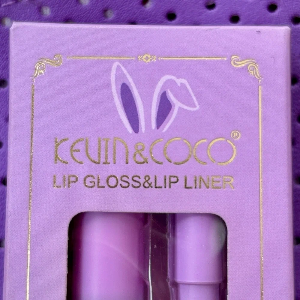 Brand New KEVIN & COCO Blusher Lotion Peach Lotus & Red Lip Gloss Lip Liner Set